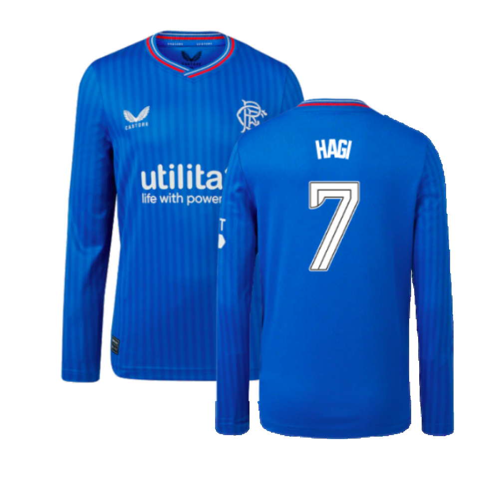 2023-2024 Rangers Long Sleeve Home Shirt (Kids) (Hagi 7)