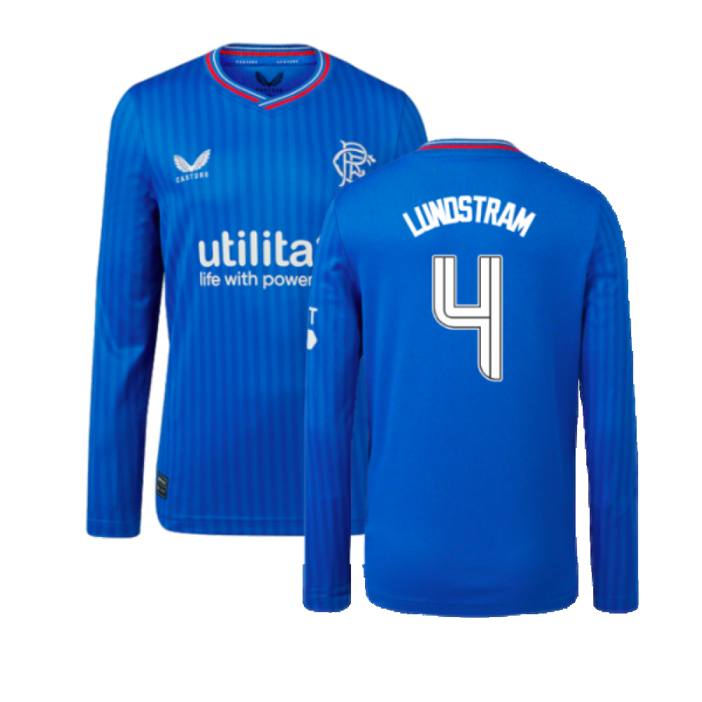 2023-2024 Rangers Long Sleeve Home Shirt (Kids) (Lundstram 4)