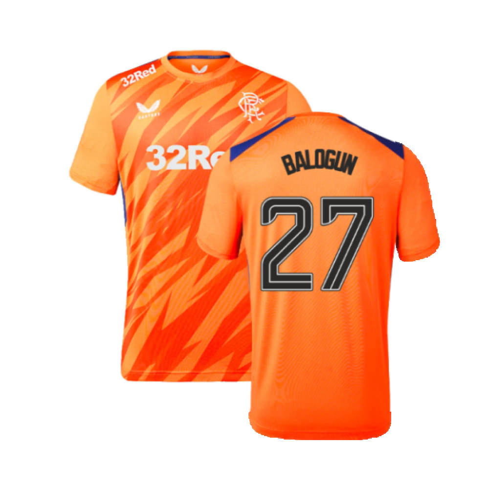 2023-2024 Rangers Players Third Match Day Tee (Orange) (Balogun 27)