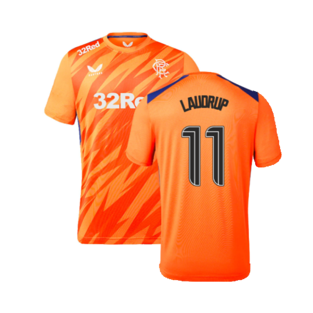 2023-2024 Rangers Players Third Match Day Tee (Orange) (Laudrup 11)