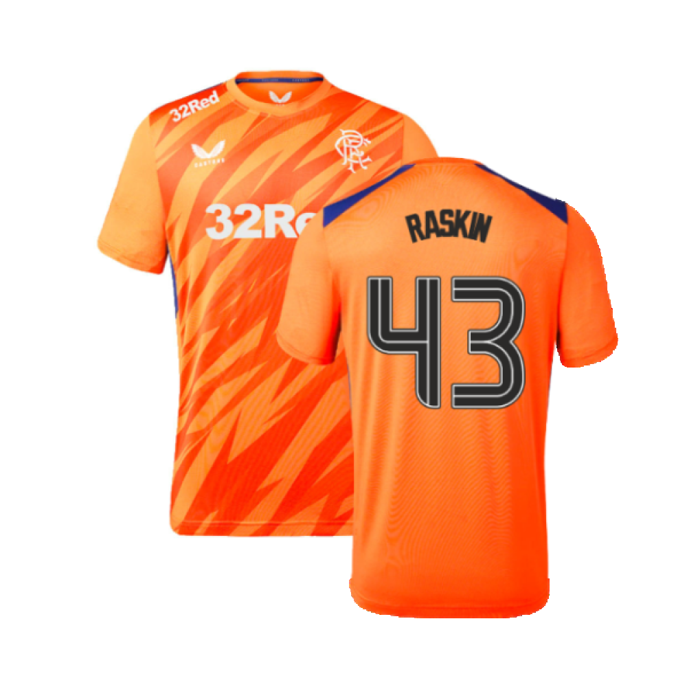 2023-2024 Rangers Players Third Match Day Tee (Orange) (Raskin 43)