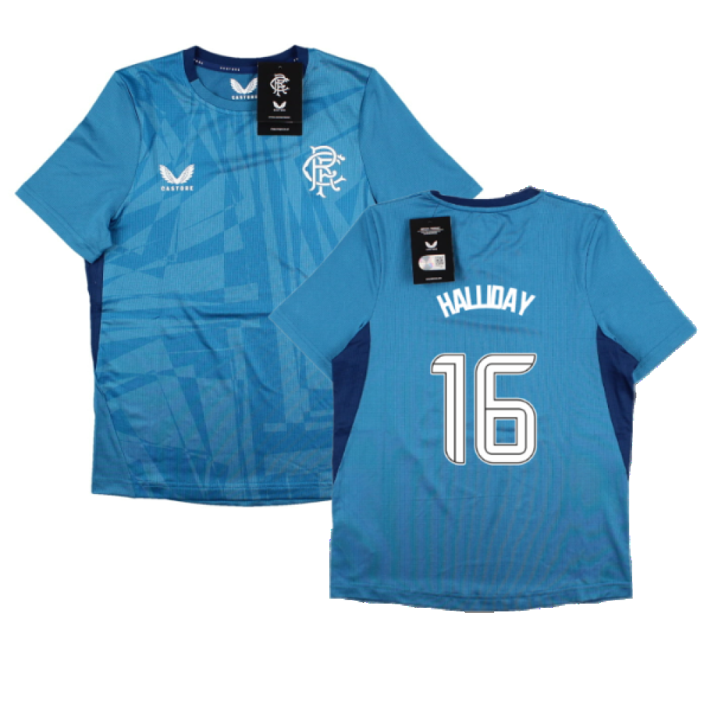 2023-2024 Rangers Players Training Tee (Deep Water) - Kids (Halliday 16)