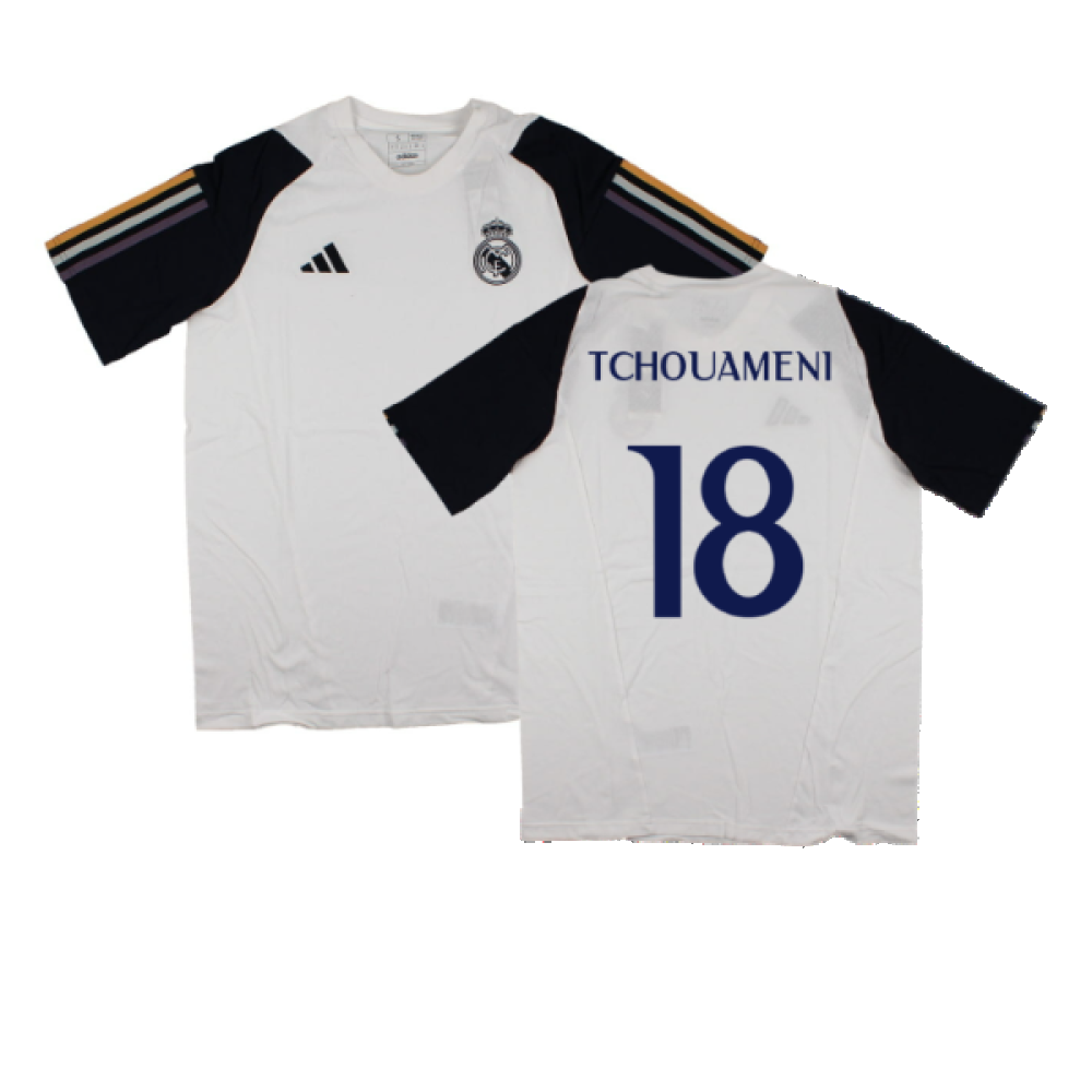 2023-2024 Real Madrid Core Tee (White) (Tchouameni 18)