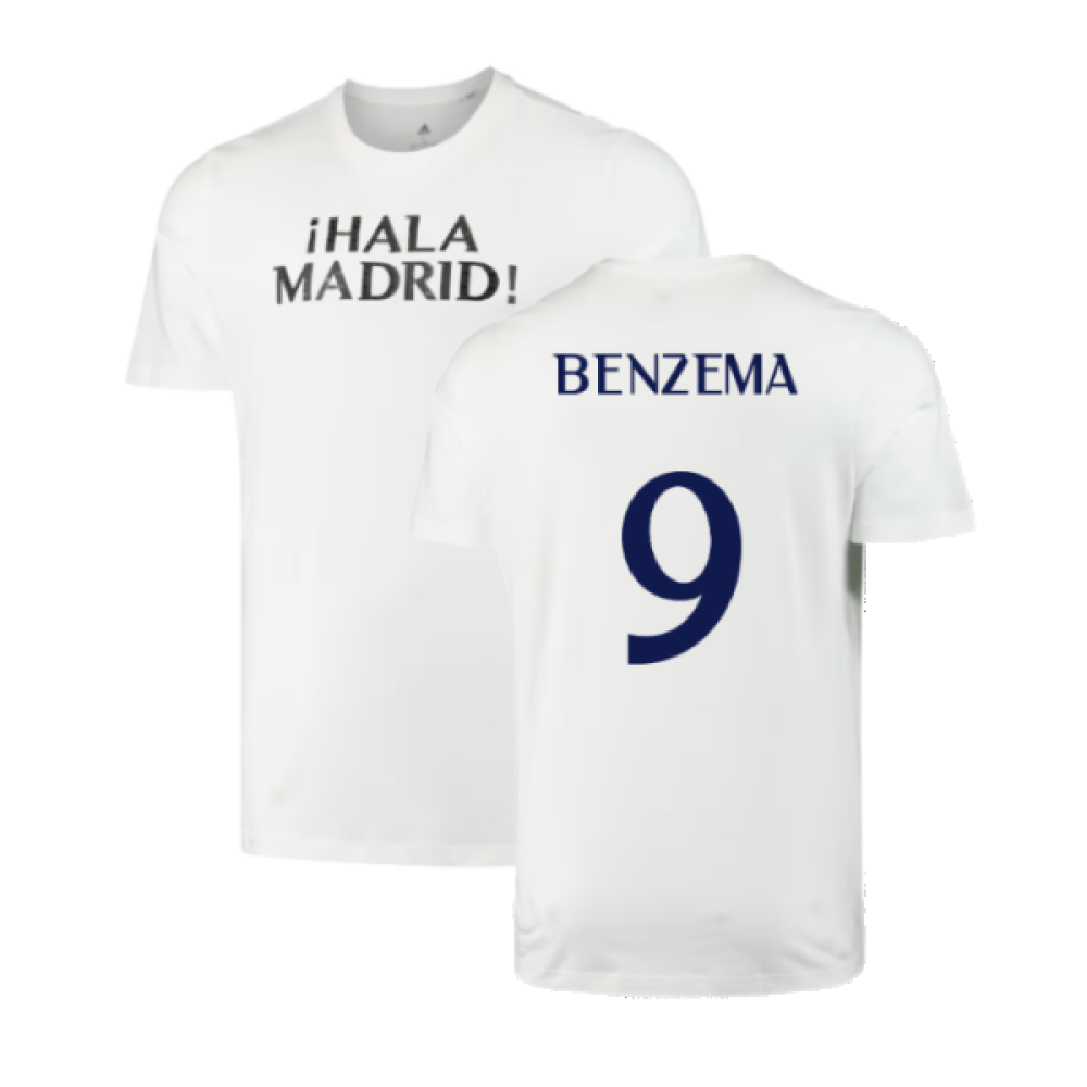 2023-2024 Real Madrid DNA Graphic Tee (White) (Benzema 9)