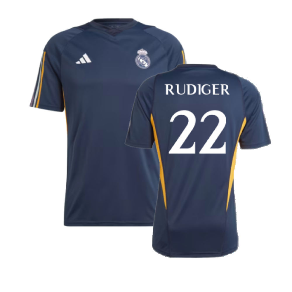 2023-2024 Real Madrid Training Shirt (Legend Ink) (Rudiger 22)