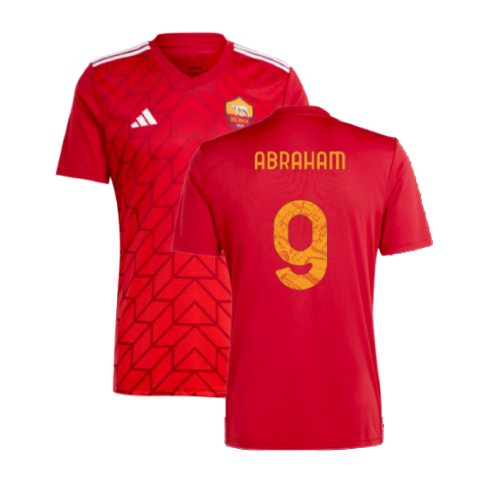 2023-2024 Roma Icon Pre-Match Shirt (Red) (ABRAHAM 9)