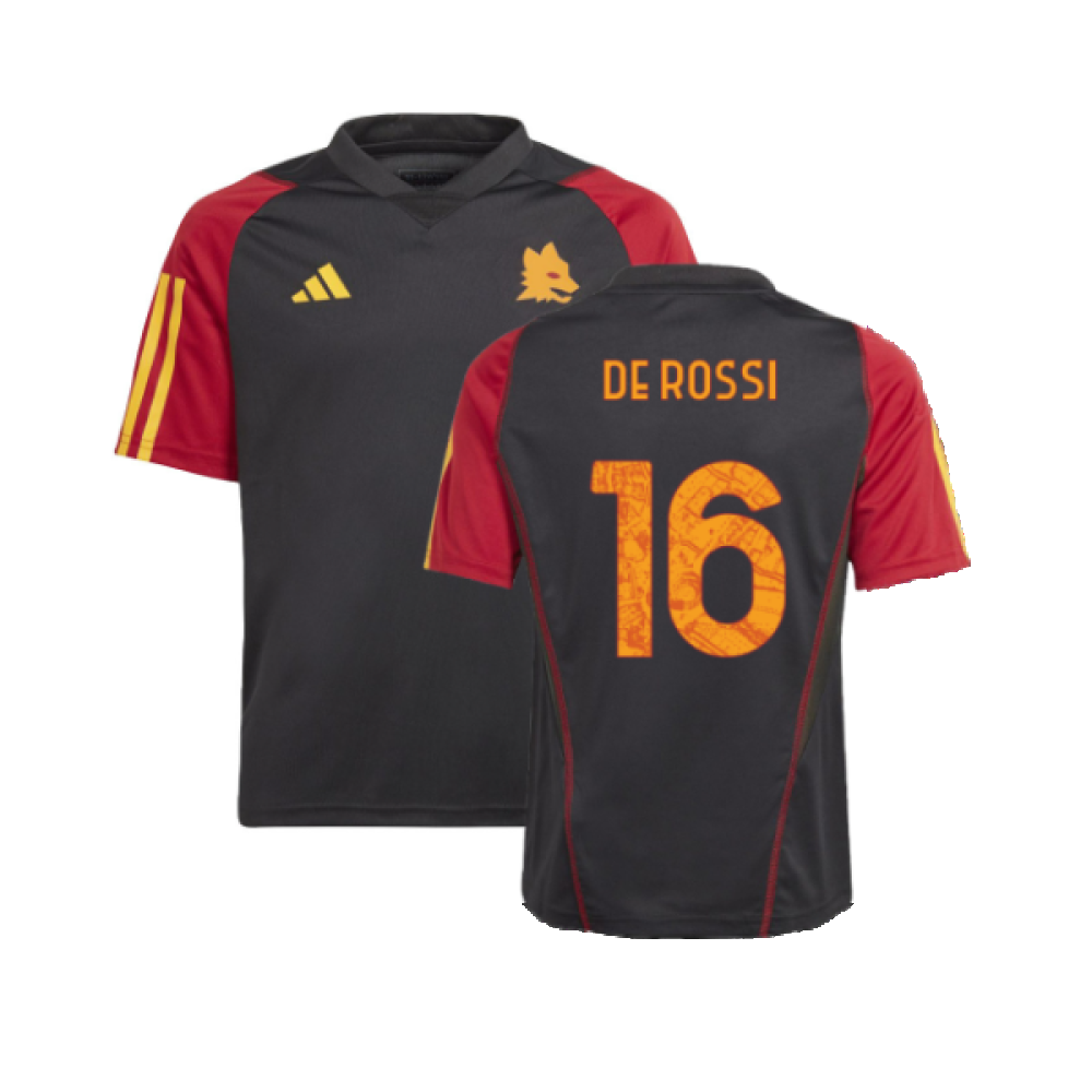 2023-2024 Roma Training Jersey (Black) - Kids (DE ROSSI 16)