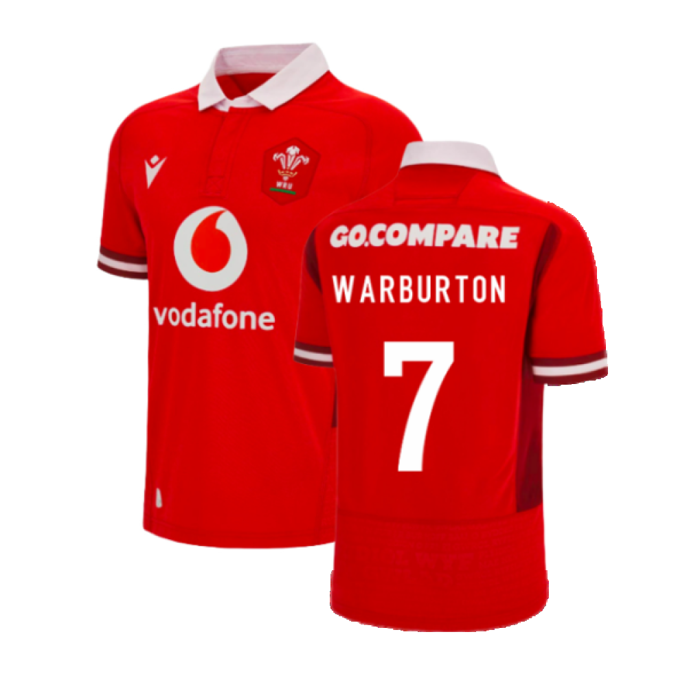 2023-2024 Wales Rugby WRU Home Poly Shirt (Warburton 7)