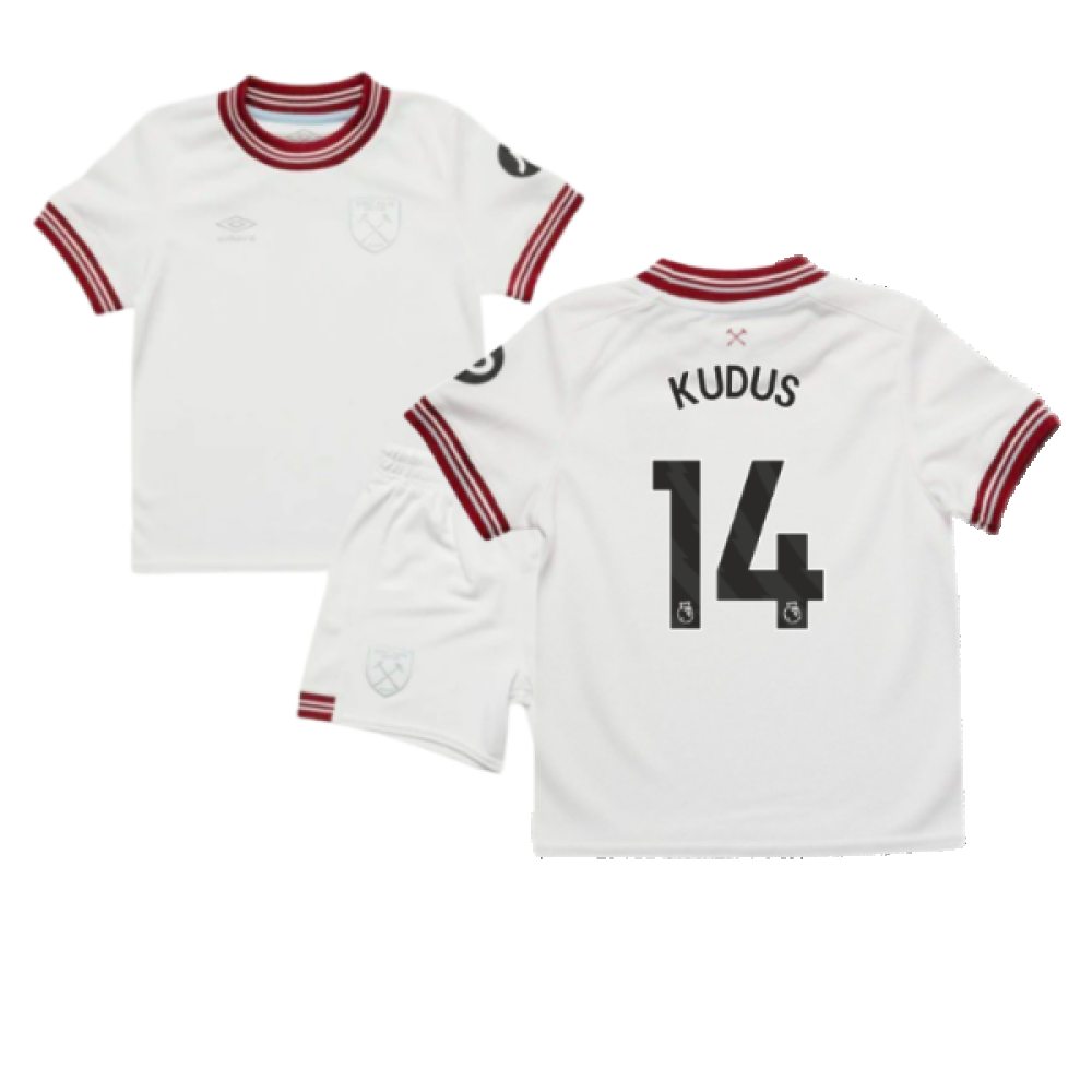 2023-2024 West Ham Away Infant Mini Kit (Kudus 14)