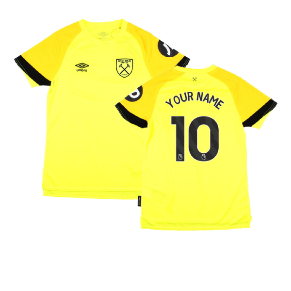 2023-2024 West Ham Change Goalkeeper Shirt (Yellow) - Kids (Your Name)