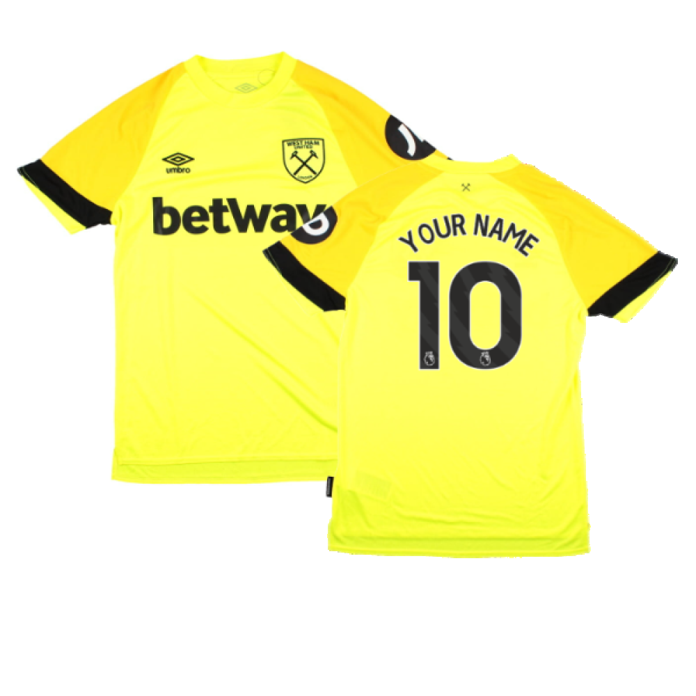 2023-2024 West Ham Change Goalkeeper Shirt (Yellow) (Your Name)