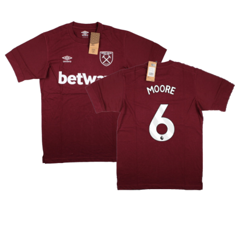 2023-2024 West Ham Leisure Tee (Tawny Port) (MOORE 6)