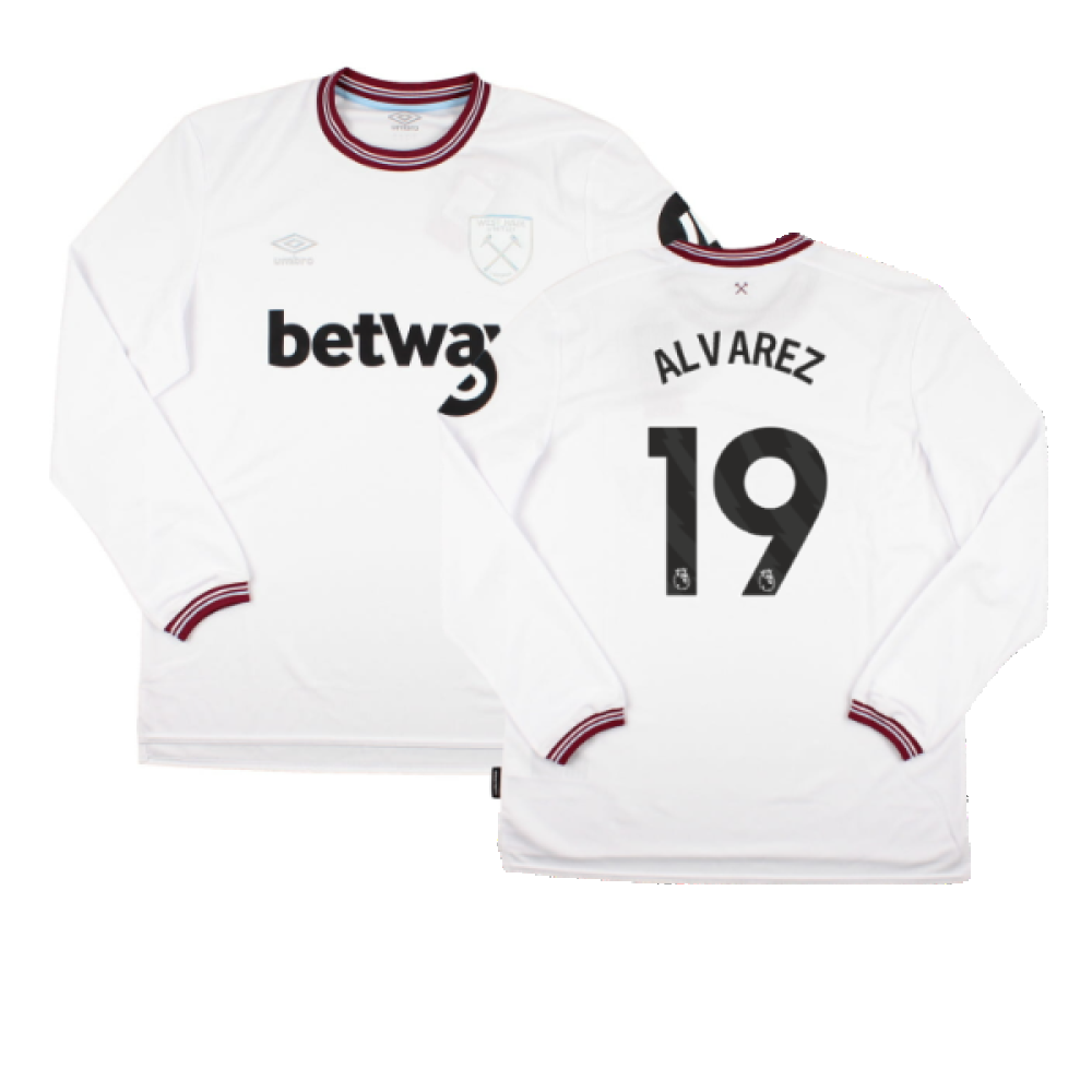 2023-2024 West Ham Long Sleeve Away Shirt (ALVAREZ 19)