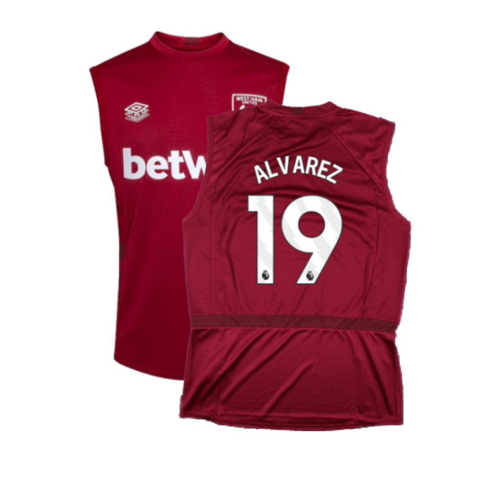 2023-2024 West Ham Sleeveless Tee (Claret) (ALVAREZ 19)