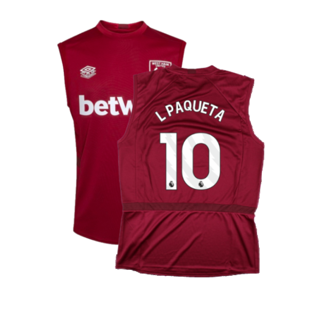 2023-2024 West Ham Sleeveless Tee (Claret) (L PAQUETA 10)