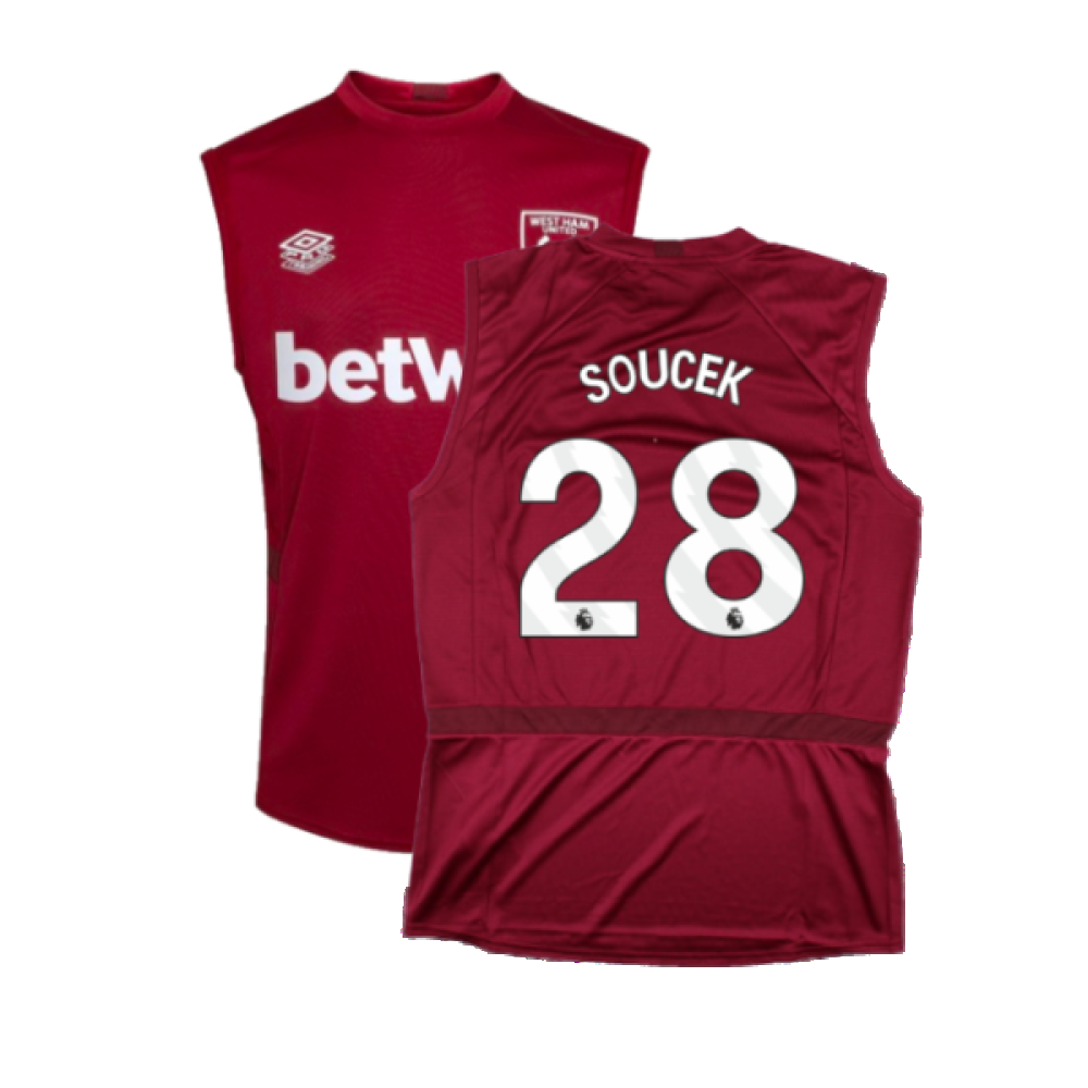 2023-2024 West Ham Sleeveless Tee (Claret) (SOUCEK 28)