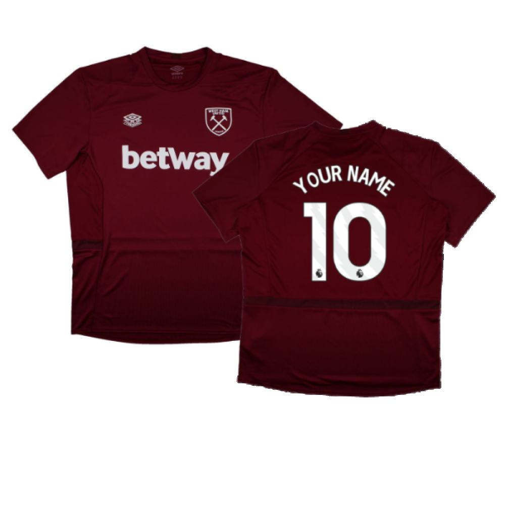 2023-2024 West Ham Training Jersey (Claret) (Your Name)