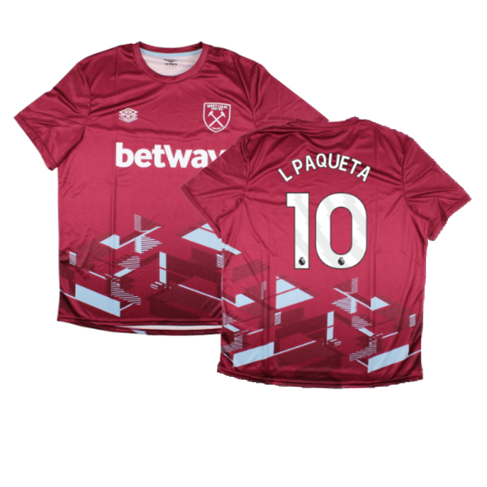 2023-2024 West Ham Warm Up Jersey (Claret) (L PAQUETA 10)