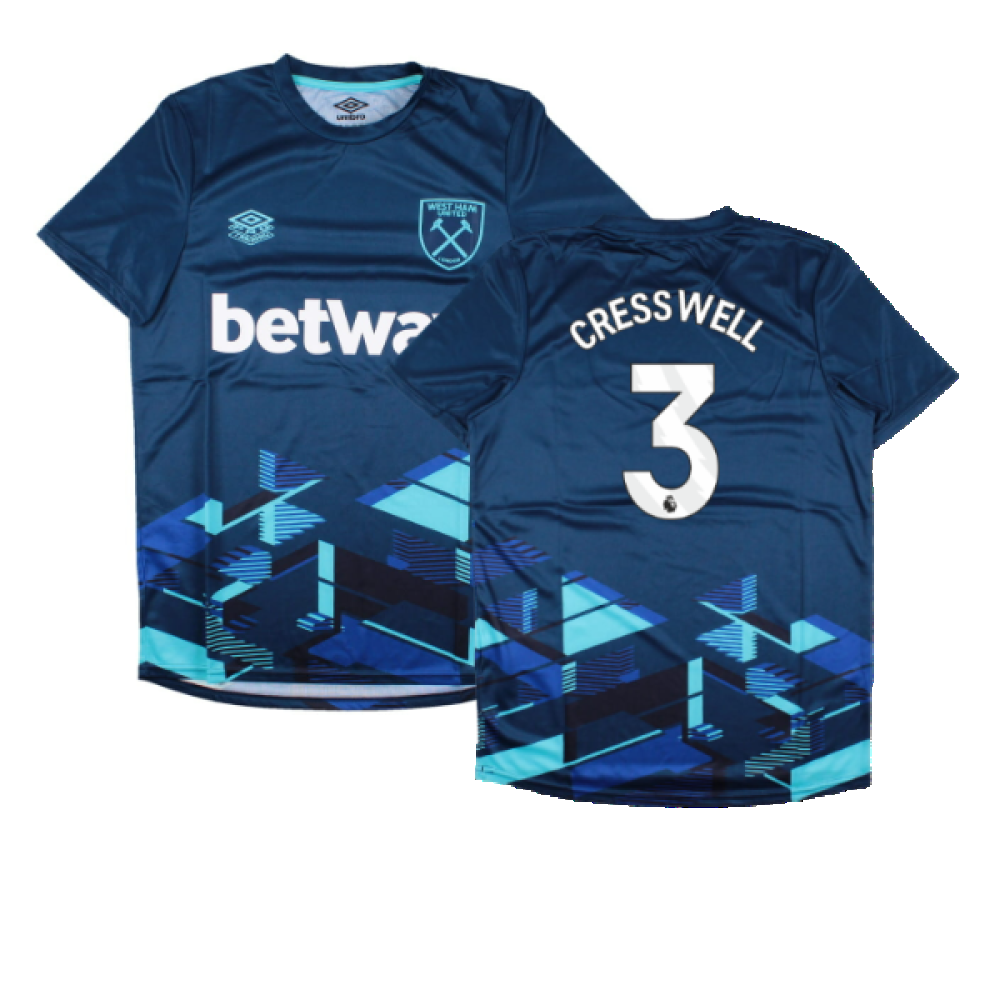 2023-2024 West Ham Warm Up Jersey (Navy) (CRESSWELL 3)