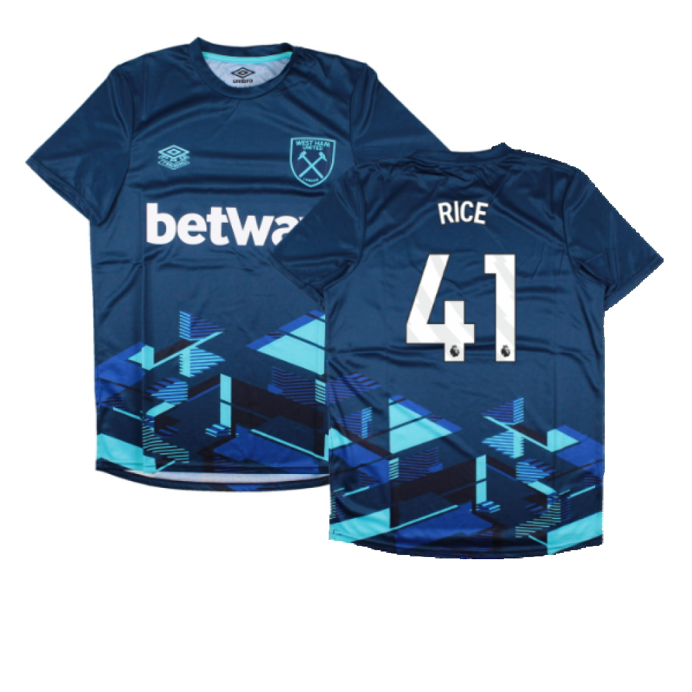 2023-2024 West Ham Warm Up Jersey (Navy) (RICE 41)