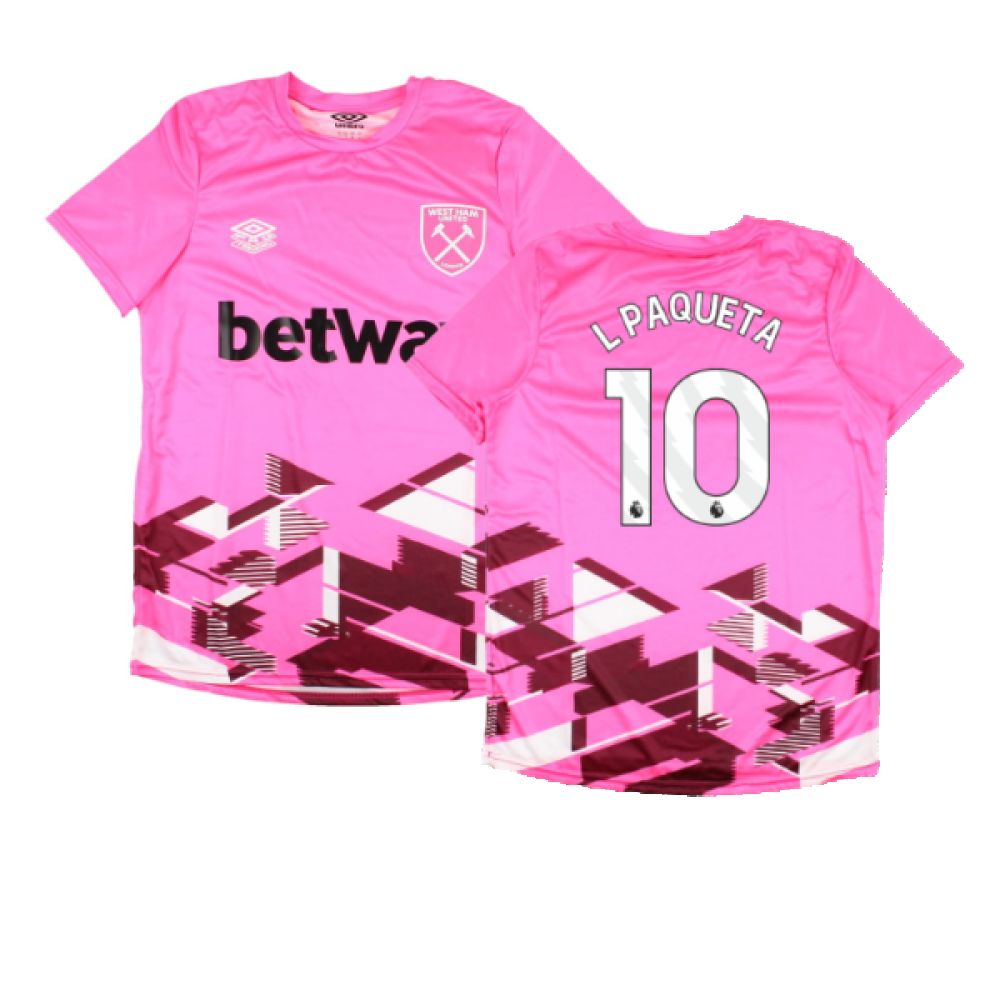 2023-2024 West Ham Warm Up Jersey (Pink) (L PAQUETA 10)