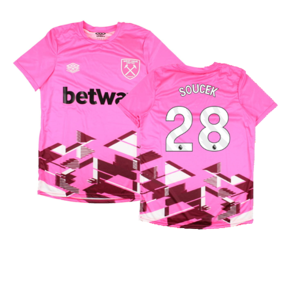 2023-2024 West Ham Warm Up Jersey (Pink) (SOUCEK 28)