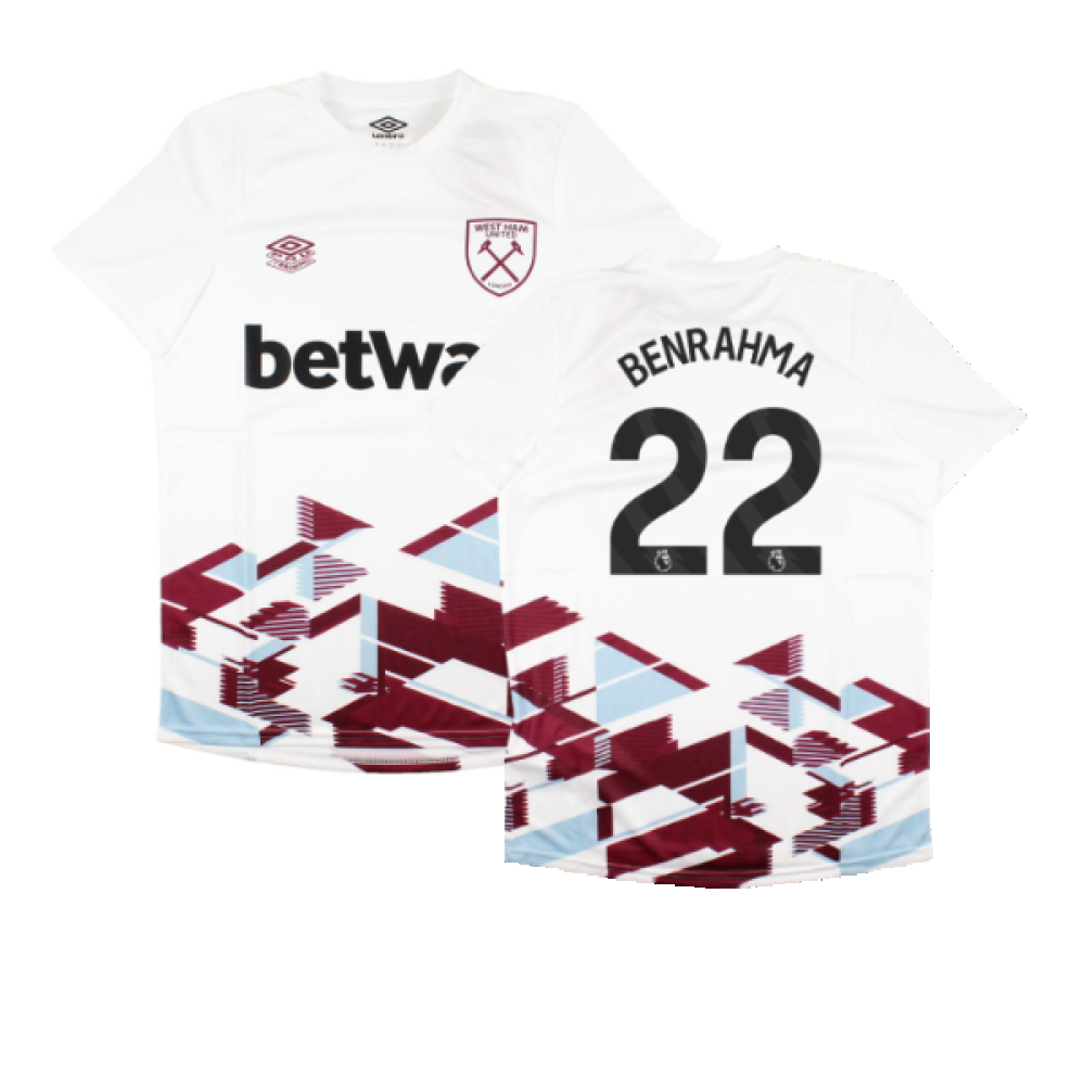 2023-2024 West Ham Warm Up Jersey (White) (BENRAHMA 22)