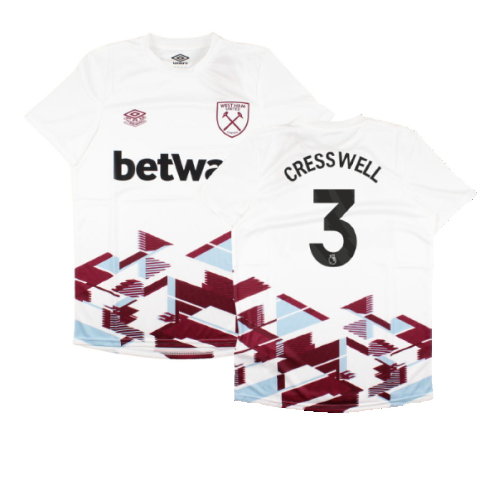 2023-2024 West Ham Warm Up Jersey (White) (CRESSWELL 3)