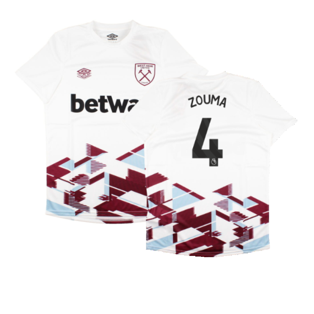 2023-2024 West Ham Warm Up Jersey (White) (ZOUMA 4)