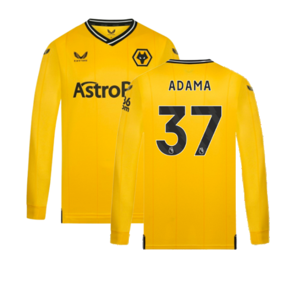 2023-2024 Wolves Long Sleeve Home Shirt (ADAMA 37)