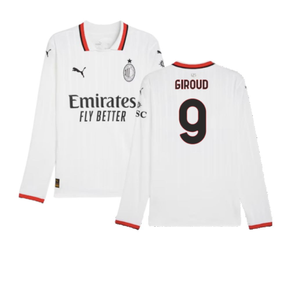 2024-2025 AC Milan Away Long Sleeve Shirt (Giroud 9)