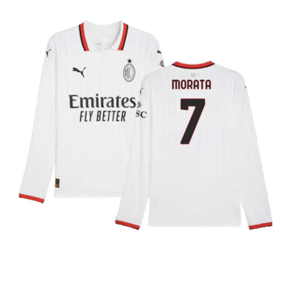 2024-2025 AC Milan Away Long Sleeve Shirt (Morata 7)