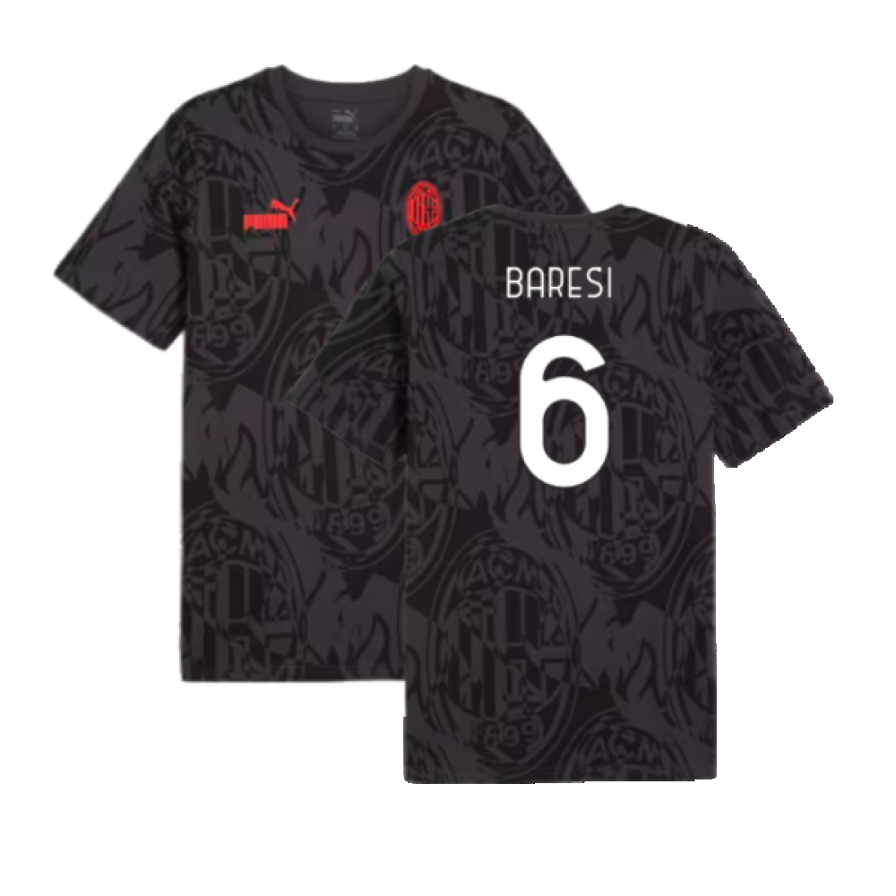 2024-2025 AC Milan ftblCulture Tee AOP (Black) (Baresi 6)