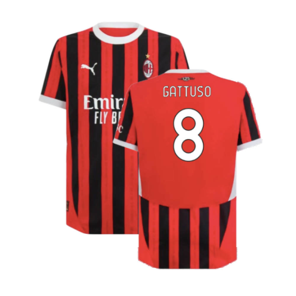 2024-2025 AC Milan Home Authentic Shirt (Gattuso 8)