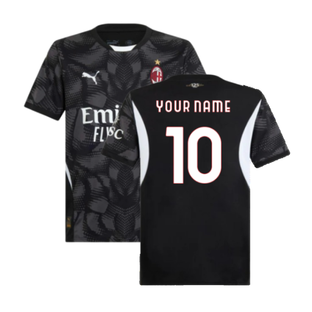 2024-2025 AC Milan Home Goalkeeper Shirt (Black) (Your Name)