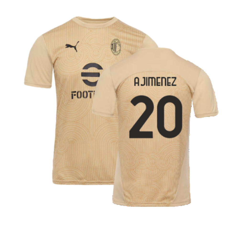 2024-2025 AC Milan Pre-Match Shirt (Putty) (A.Jimenez 20)