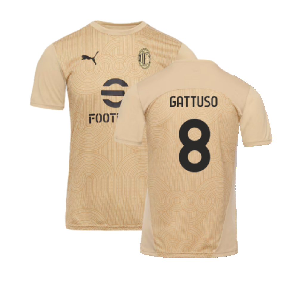 2024-2025 AC Milan Pre-Match Shirt (Putty) (Gattuso 8)