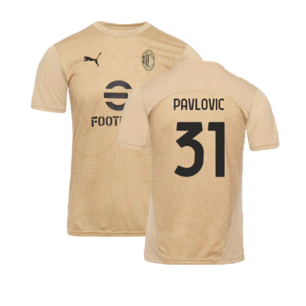 2024-2025 AC Milan Pre-Match Shirt (Putty) (Pavlovic 31)