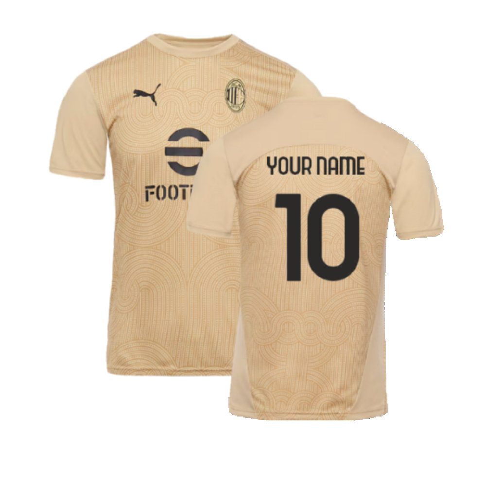 2024-2025 AC Milan Pre-Match Shirt (Putty) (Your Name)