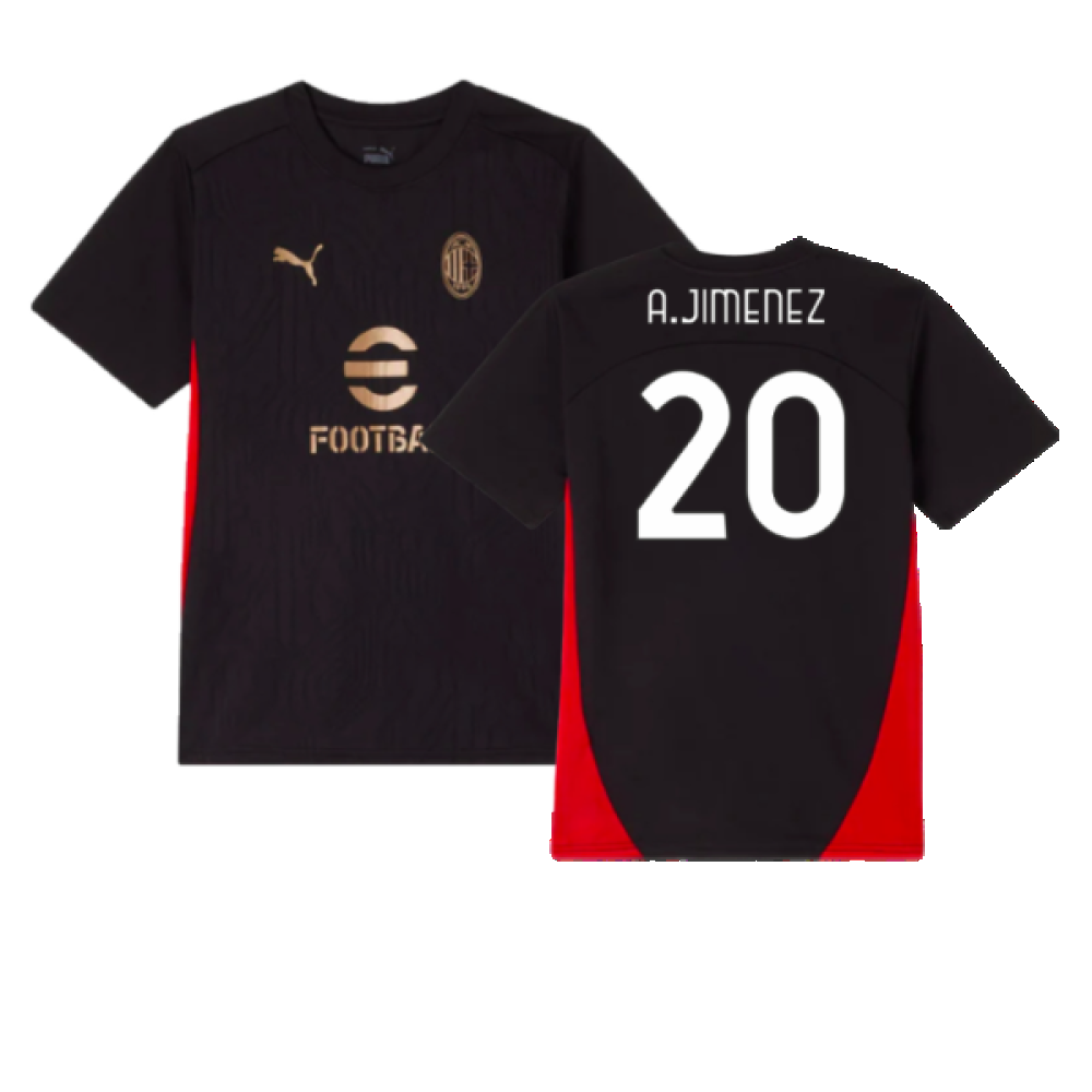 2024-2025 AC Milan Training Shirt (Black) - Kids (A.Jimenez 20)