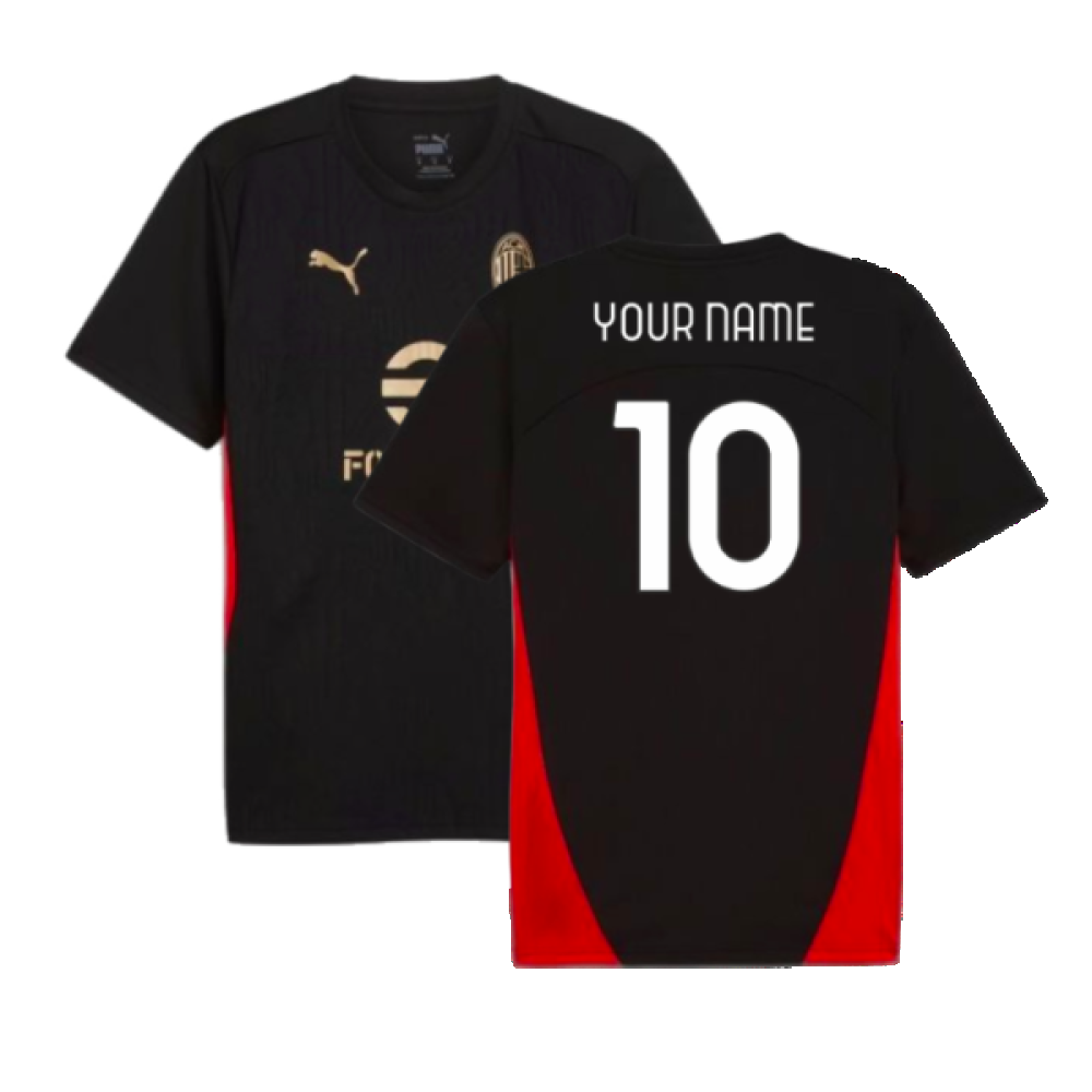 2024-2025 AC Milan Training Shirt (Black) (Your Name)