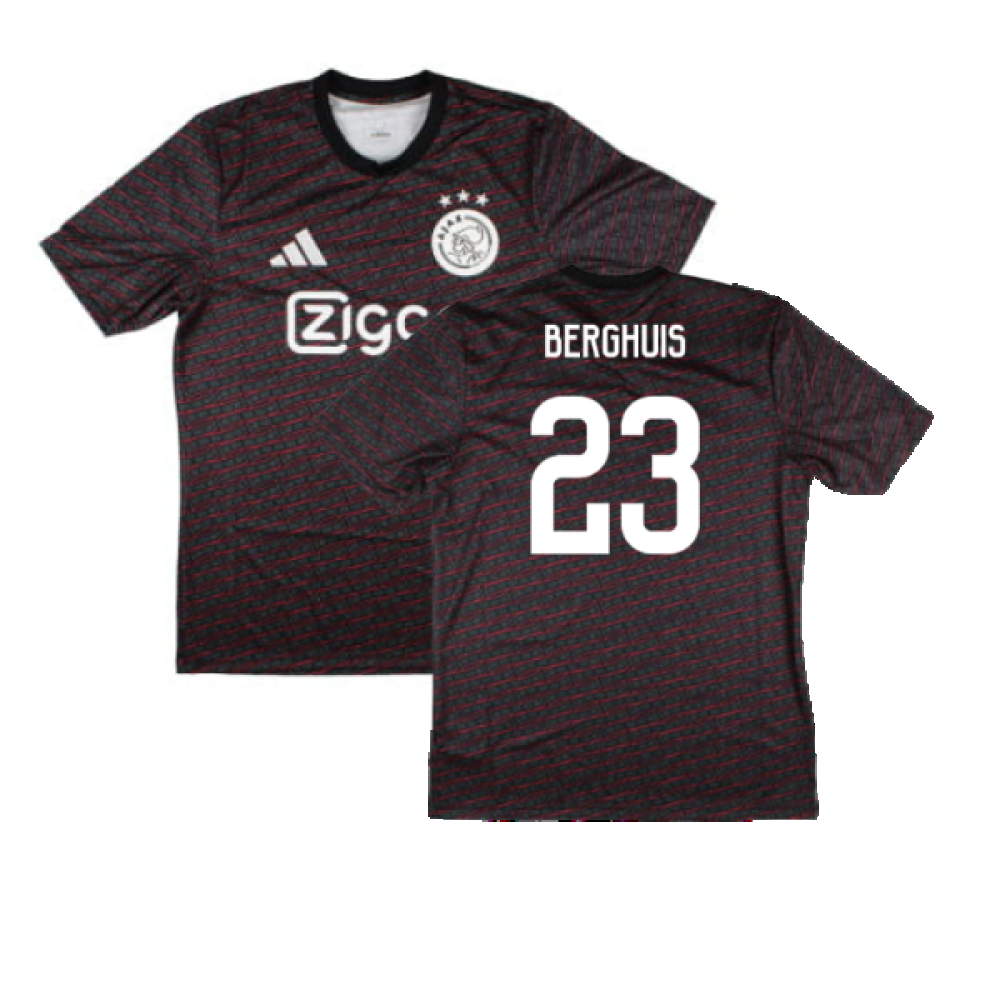 2024-2025 Ajax Pre Match Shirt (Black) (Berghuis 23)