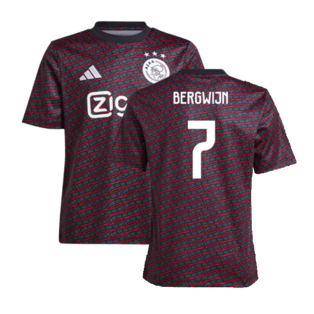 2024-2025 Ajax Pre Match Shirt (Black) - Kids (Bergwijn 7)