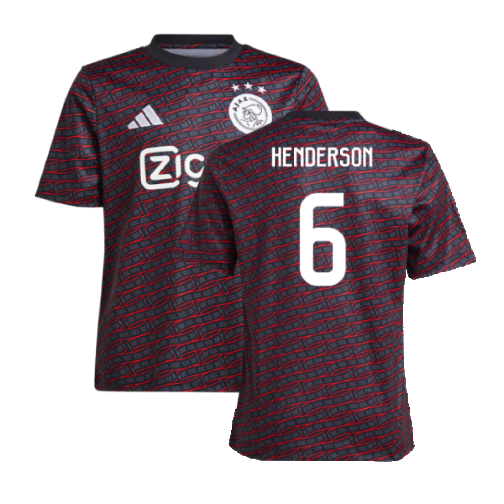 2024-2025 Ajax Pre Match Shirt (Black) - Kids (Henderson 6)