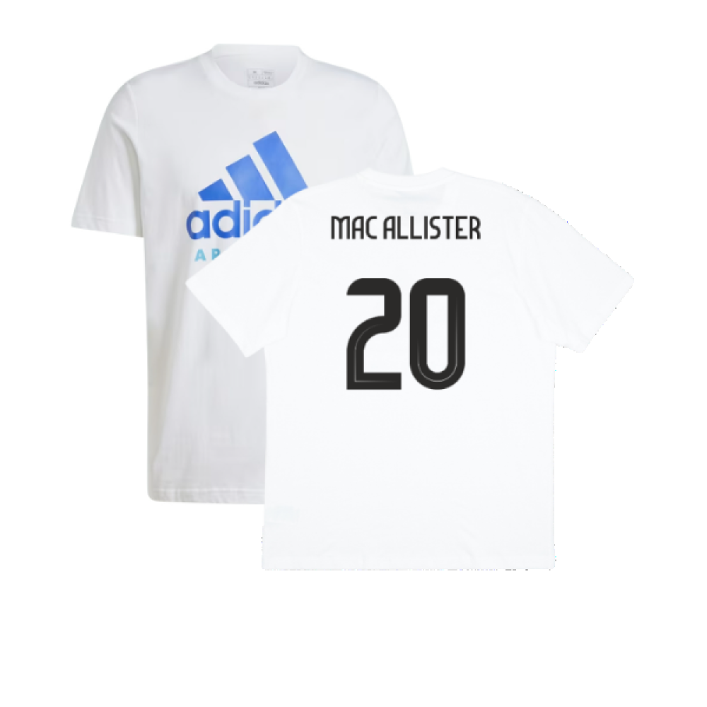 2024-2025 Argentina DNA Graphic Tee (White) (MAC ALLISTER 20)