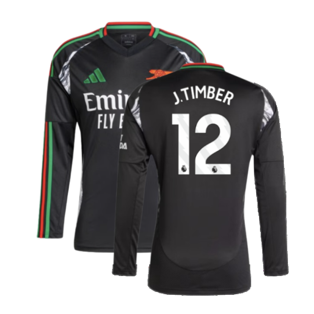 2024-2025 Arsenal Away Long Sleeve Shirt (J.Timber 12)