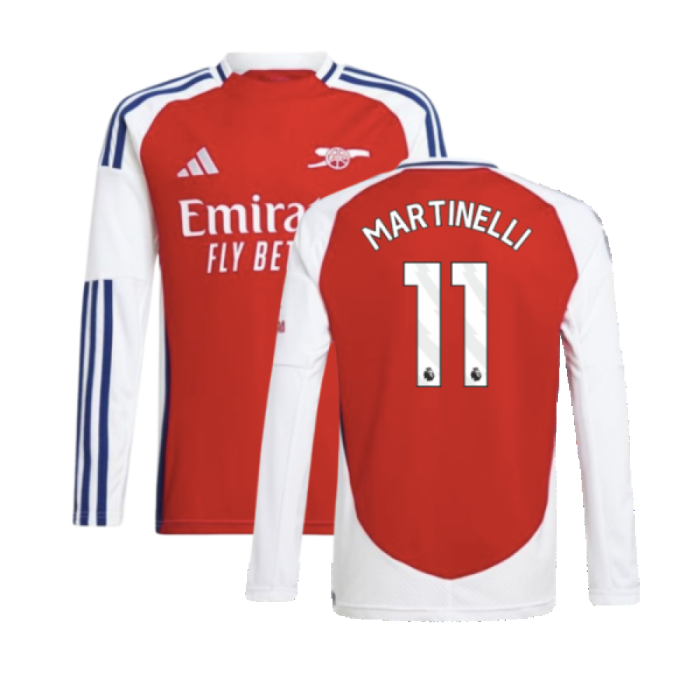 2024-2025 Arsenal Long Sleeve Home Shirt (Kids) (Martinelli 11)