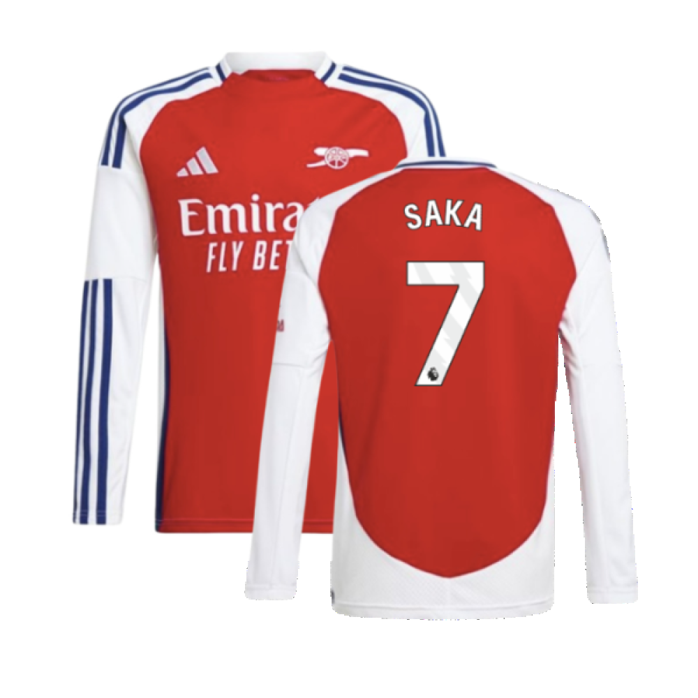 2024-2025 Arsenal Long Sleeve Home Shirt (Kids) (Saka 7)