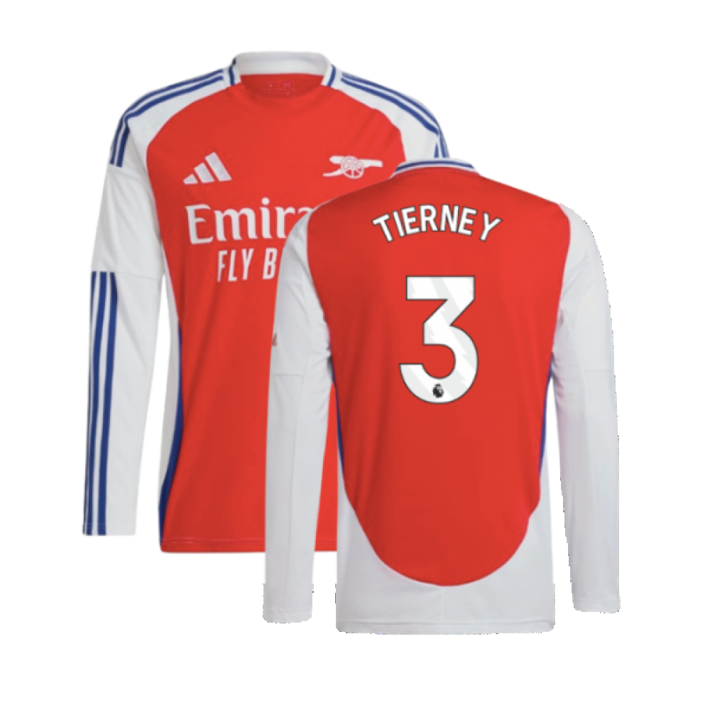 2024-2025 Arsenal Long Sleeve Home Shirt (Tierney 3)