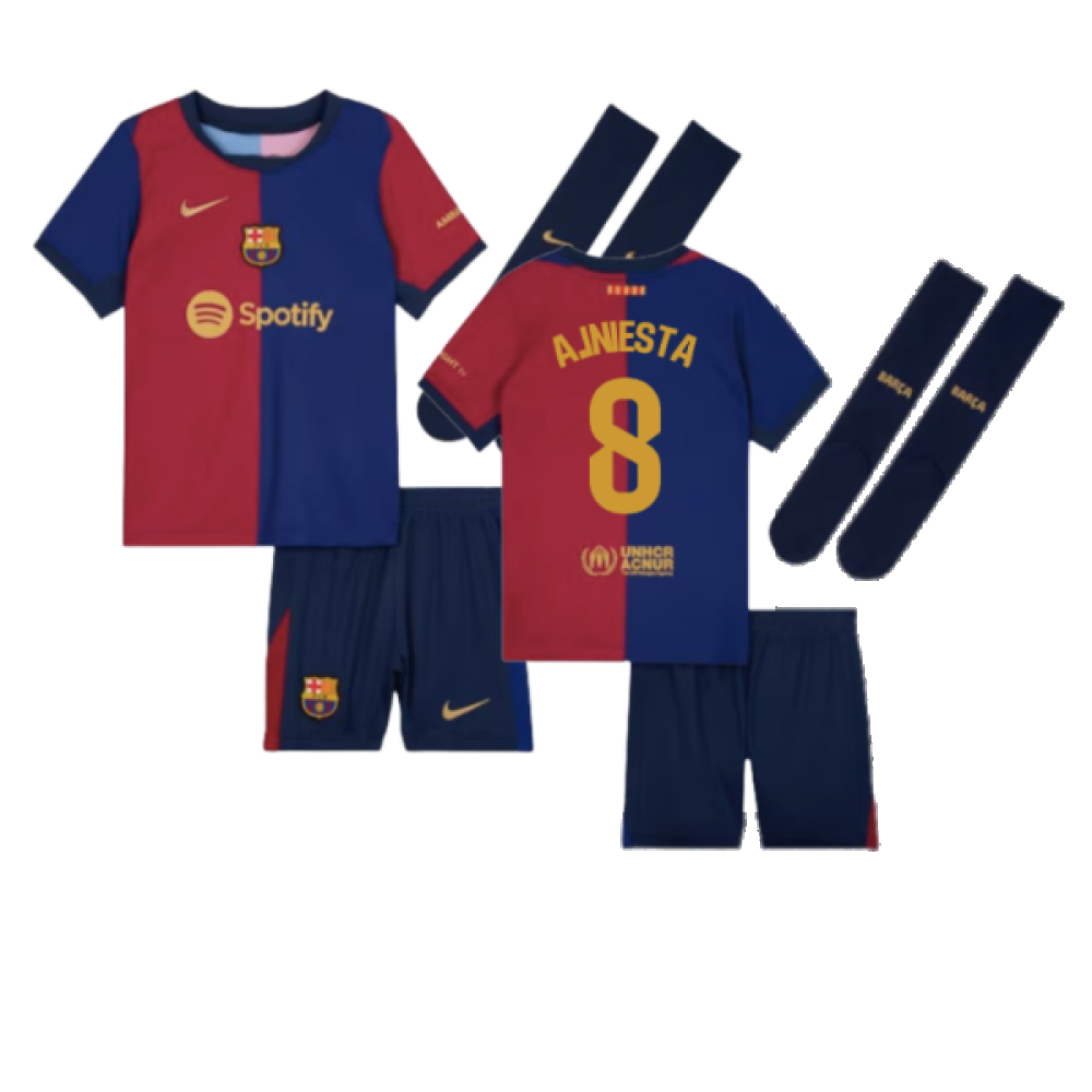 2024-2025 Barcelona Home Mini Kit (A.Iniesta 8)